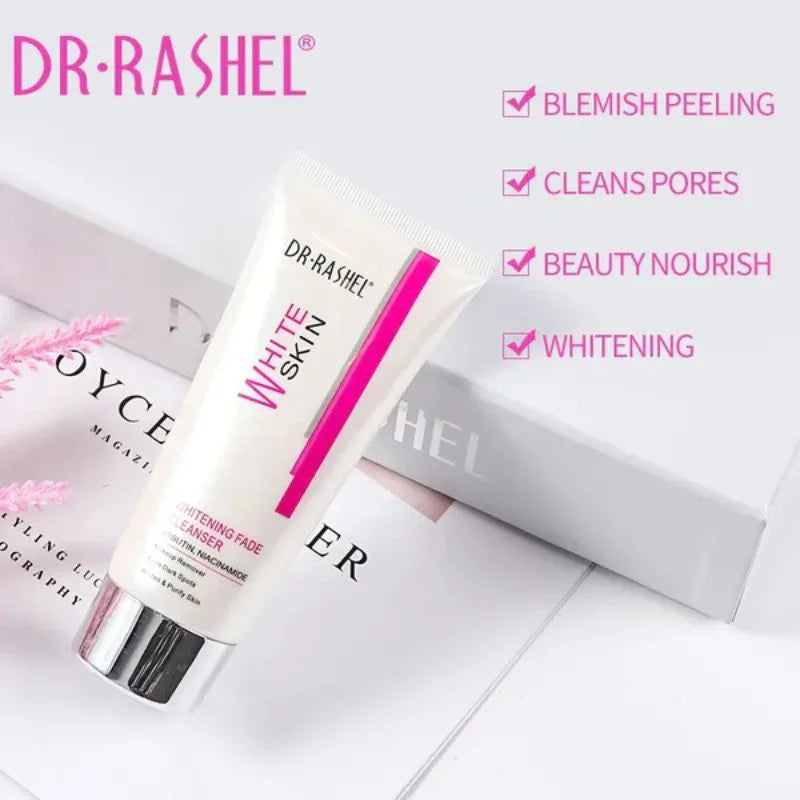 Dr. Rashel Whitening Fade Cleanser | Makeup Remover & Dark Spot Fading Face Wash with Arbutin & Niacinamide (80g)