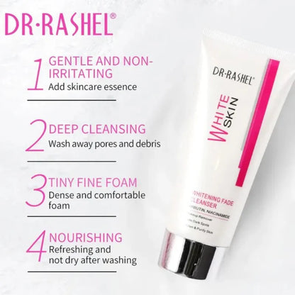 Dr. Rashel Whitening Fade Cleanser | Makeup Remover & Dark Spot Fading Face Wash with Arbutin & Niacinamide (80g)