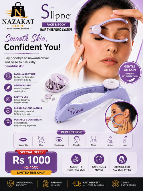 Sipne Face and Body Hair Threading System | Cotton Threading Device for Eyebrows Face & Body | Random Color